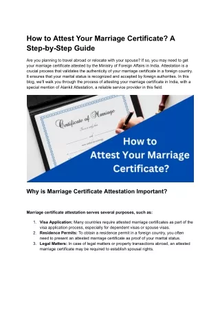 How to Attest Your Marriage Certificate?