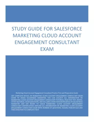 Study Guide for Salesforce Marketing Cloud Account Engagement Consultant Exam