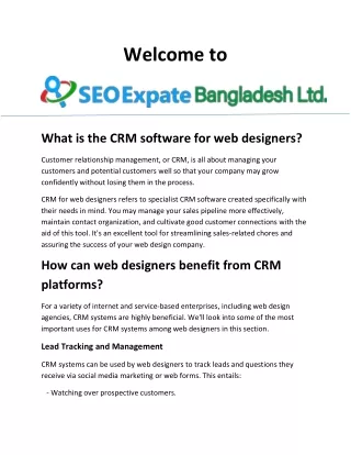 CRM Web Solution | SEO Expert Bangladesh LTD