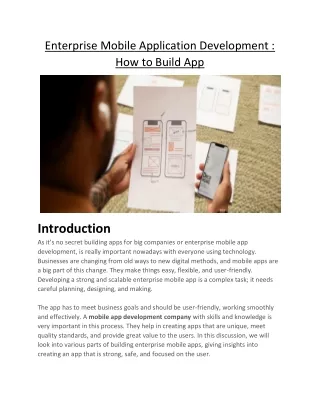 Enterprise Mobile Application Development  How to Build App