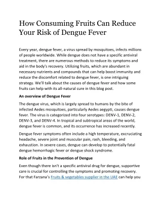 How Consuming Fruits Can Reduce Your Risk of Dengue Fever supplier inn uae..2