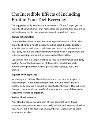 The Incredible Effects of Including Fruit in Your Diet Everyday fresh sruits supplers.