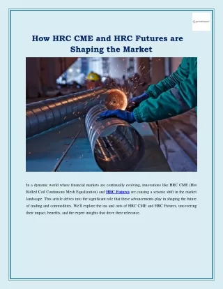 How HRC CME and HRC Futures are Shaping the Market