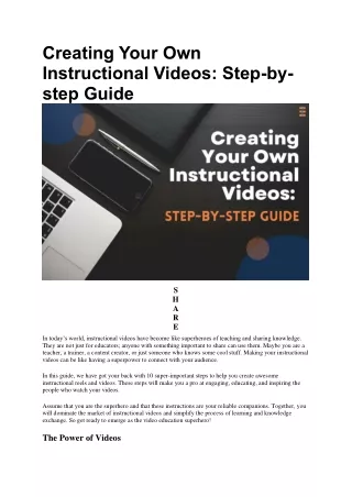 How To Create Your Own Instructional Videos? 10 Effective Steps | Future Educati