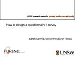 How to design a questionnaire survey