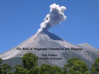 The Role of Magmatic Volatiles in Arc Magmas Paul Wallace University of Oregon