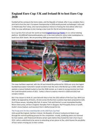 England Euro Cup UK and Ireland fit to host Euro Cup 2028