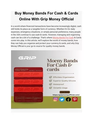 Buy Money Bands For Cash & Cards Online | USA