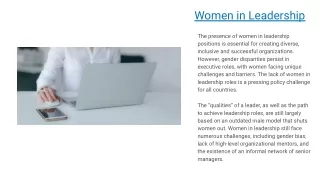 Women in Leadership