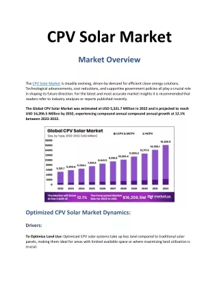 CPV Solar Market