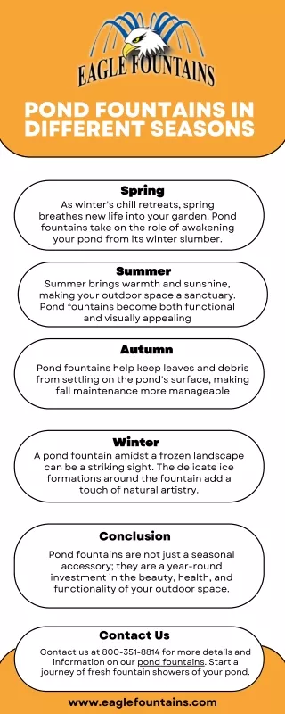 Pond Fountains in Different Seasons