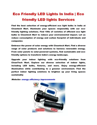 Eco Friendly LED Lights In India | Eco friendly LED lights Services