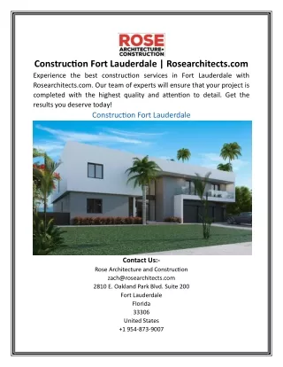 Construction Fort Lauderdale | Rosearchitects.com