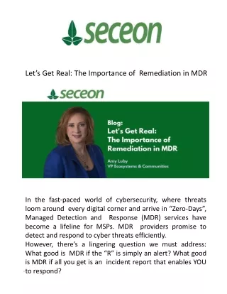 Let's Get Real_ The Importance of Remediation in MDR - Seceon