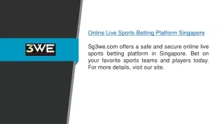 Online Live Sports Betting Platform Singapore Sg3we.com