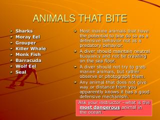 ANIMALS THAT BITE
