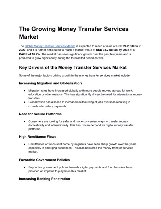 Money Transfer Services Market