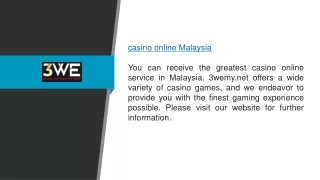 Casino Online Malaysia 3wemy.net