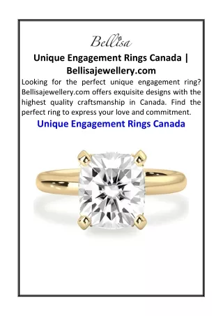 Unique Engagement Rings Canada | Bellisajewellery.com