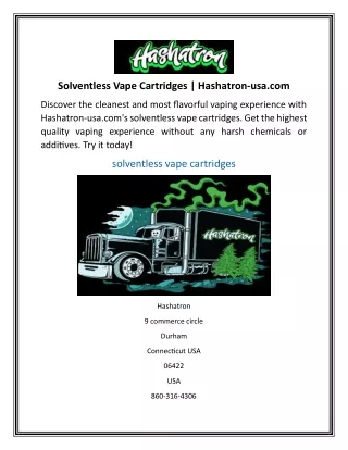 Solventless Vape Cartridges Hashatron-usa.com