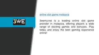 Online Slot Game Malaysia 3wemy.net