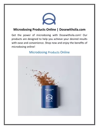 Microdosing Products Online