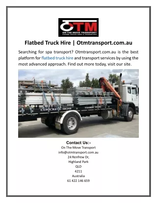 Flatbed Truck Hire