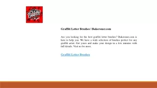 Graffiti Letter Brushes  Bakeroner.com