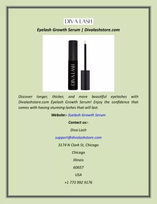 Eyelash Growth Serum  Divalashstore