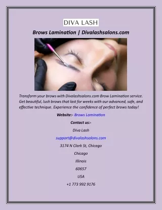 Brows Lamination  Divalashsalons