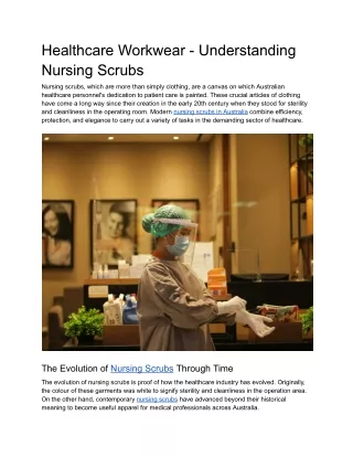 Healthcare Workwear - Understanding Nursing Scrubs