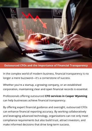 Outsourced CFOs and the Importance of Financial Transparency