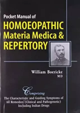 Download Book [PDF] Pocket Manual of Homeopathic Materia Medica and Repertory and a Chapter on