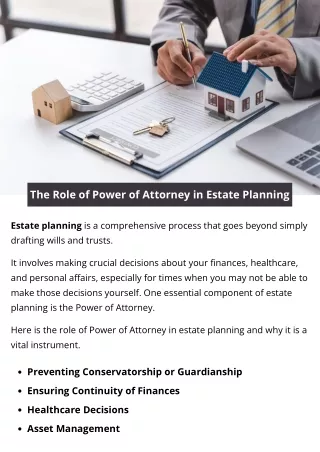 The Role of Power of Attorney in Estate Planning