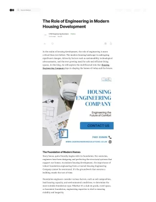 The Role of Engineering in Modern Housing Development