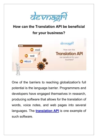 How can the Translation API be beneficial for your business?