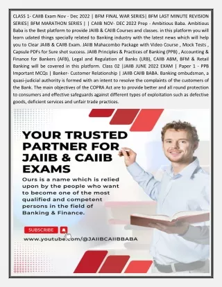 Mock Tests For Jaiib & Caiib