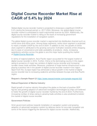 Digital Course Recorder Market  Rise at CAGR of 5.4% by 2024