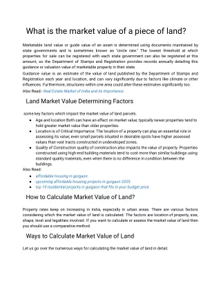 What is the market value of a property?