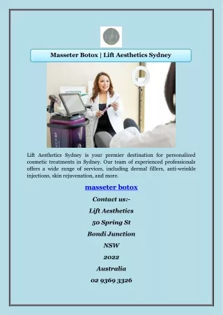 Masseter Botox | Lift Aesthetics Sydney