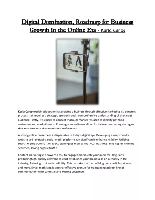 Digital Domination, Roadmap for Business Growth in the Online Era - Karla Carbo