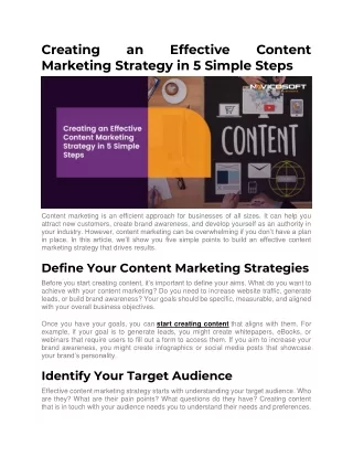 Creating an Effective Content Marketing Strategy in 5 Simple Steps