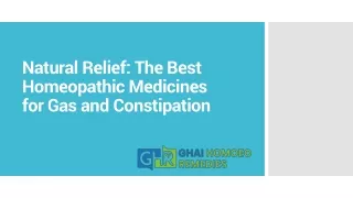 Natural Relief The Best Homeopathic Medicines for Gas and Constipation