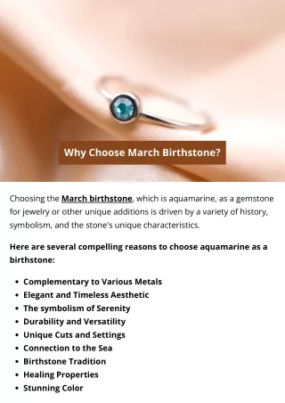 Why Choose March Birthstone?