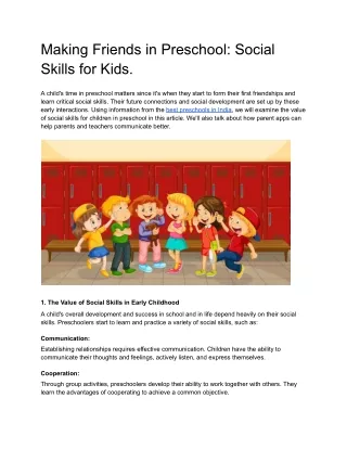 Making Friends in Preschool_ Social Skills for Kids