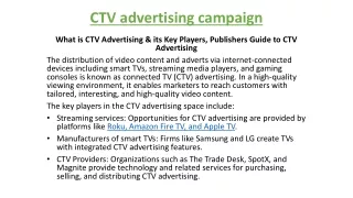 CTV advertising campaign