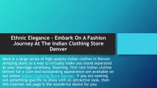 Ethnic Elegance Embark On A Fashion Journey At The Indian Clothing Store Denver