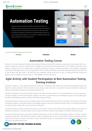 best automation testing courses online