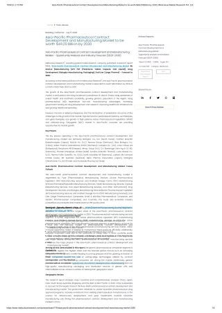 Asia-Pacific Pharmaceutical Contract Development and Manufacturing Market