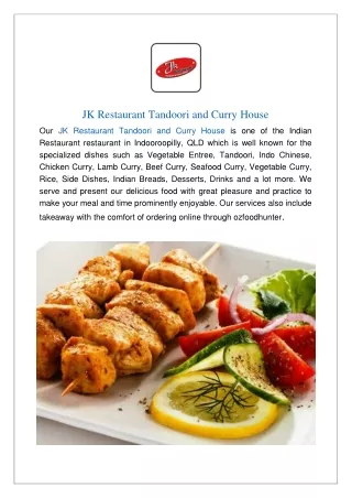 Get 15% offer at JK Restaurant Tandoori Indooroopilly - Order Now